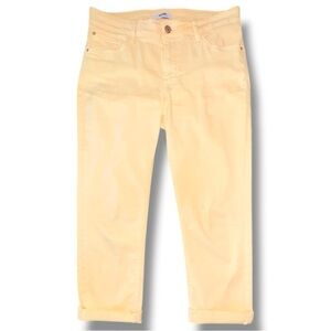 NWOT Kensie Jeans Size 8/29 Pastel Yellow Stretch Denim 5 Pocket Rolled Hem